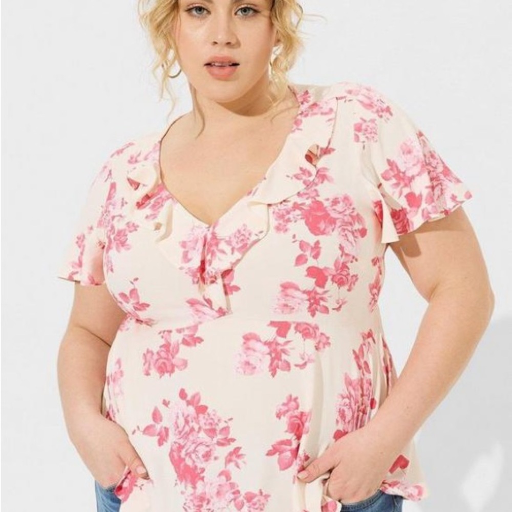 Torrid Georgette Ruffle Detail Top - Picture 5 of 7